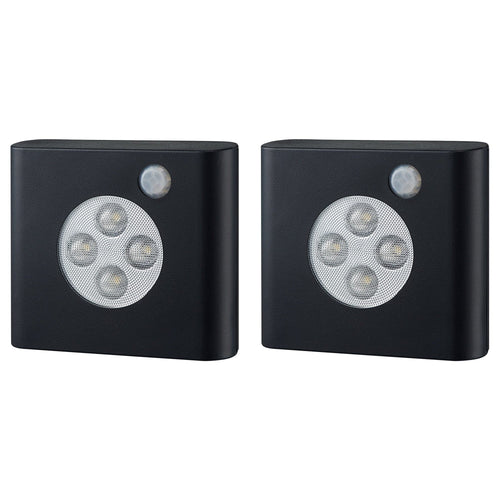 OLEBY wardrobe lighting with sensor, black, 6.5x7.5 cm