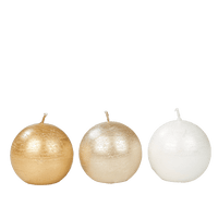 SHINY Spherical candle 3 colours white, gold, silverØ 6 cm - best price from Maltashopper.com CS644098