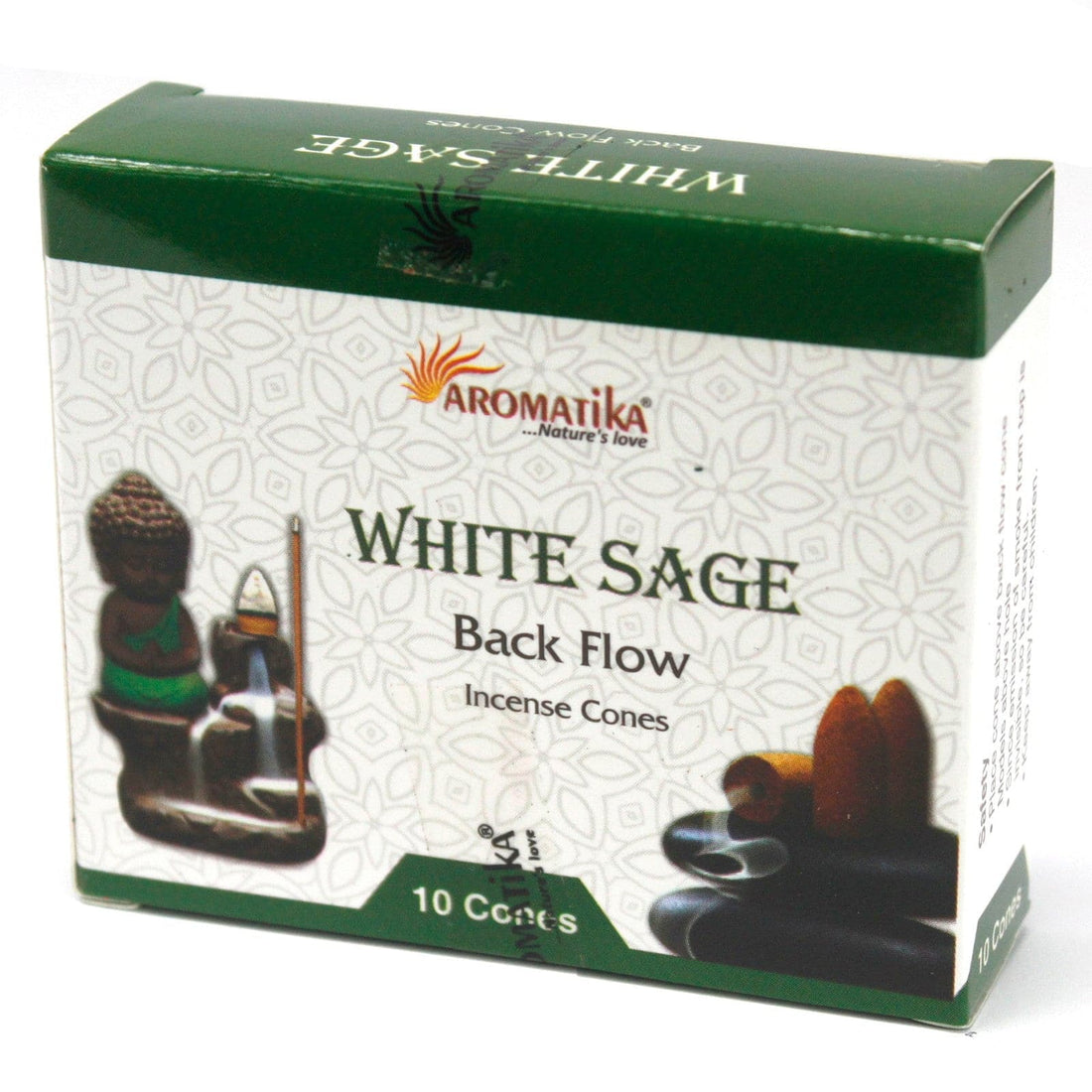 Aromatica Backflow Incense Cones - White Sage - best price from Maltashopper.com AROMABF-09