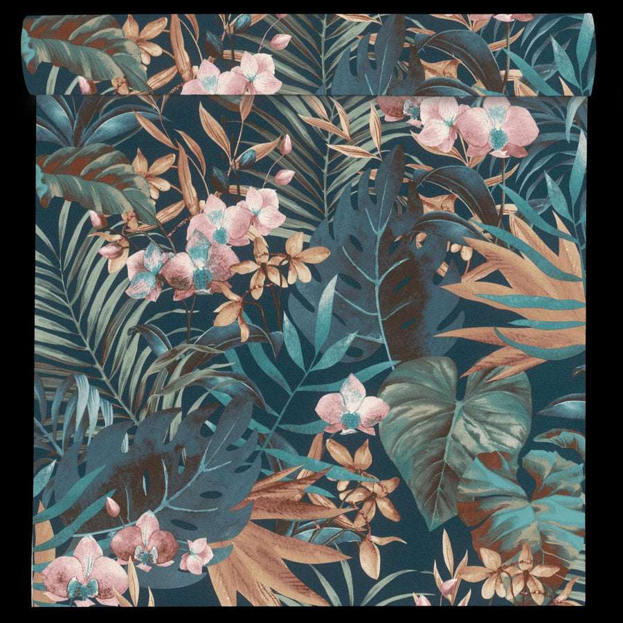 ORCHID AND BLUE FERN WALLPAPER 53CMX10.5M - best price from Maltashopper.com BR480010840