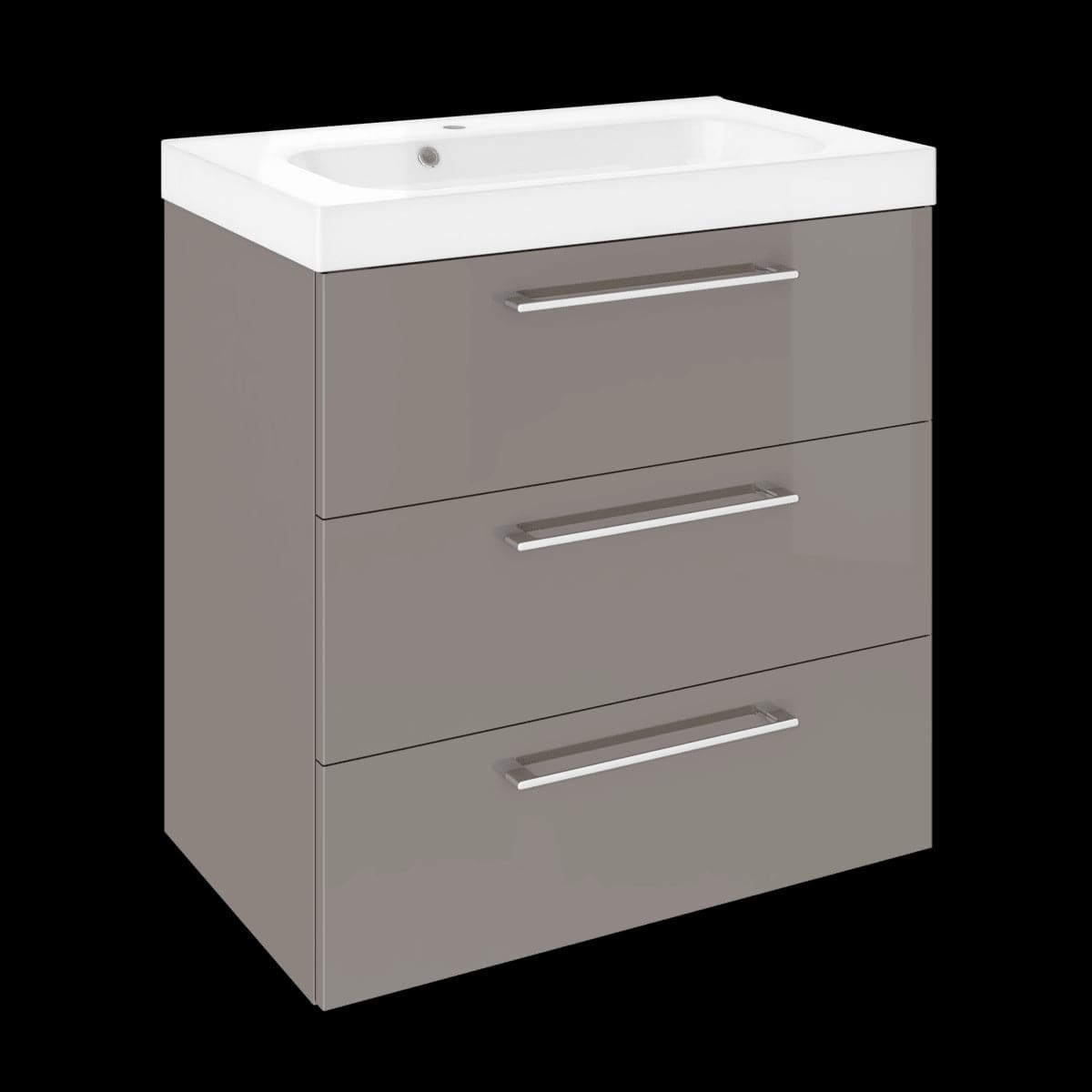MOBILE BASE UNIT REMIX 75 3 DRAWERS GREY GRANITE L75 H73 P46 - Premium Bathroom Furniture from 61 to 80 cm from Bricocenter - Just €332.99! Shop now at Maltashopper.com