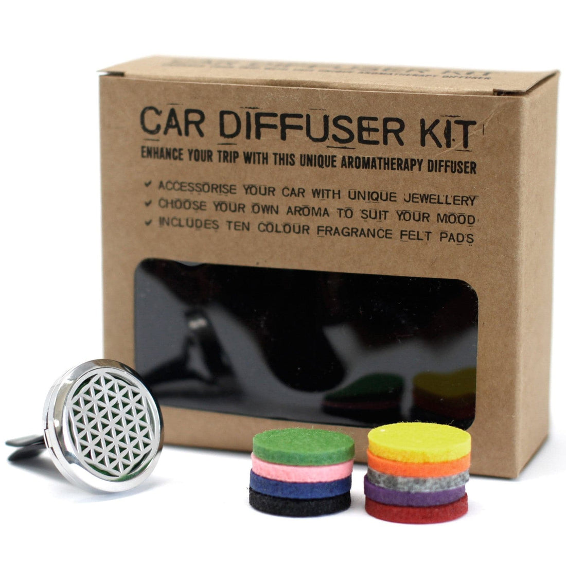 Car Diffuser Kit - Flower of Life - 30mm - best price from Maltashopper.com AROMAC-03