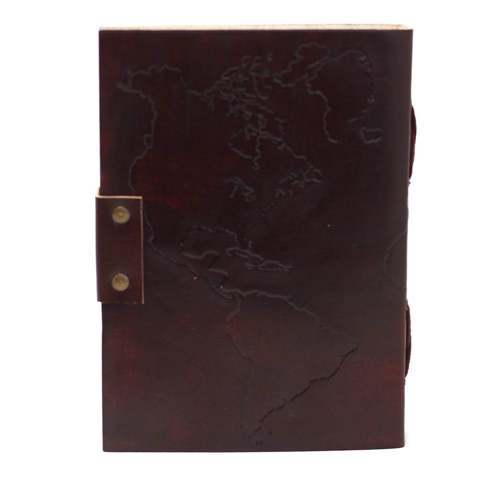 Leather World Map & Stitching Notebook (18x13 cm) - best price from Maltashopper.com LBN-05