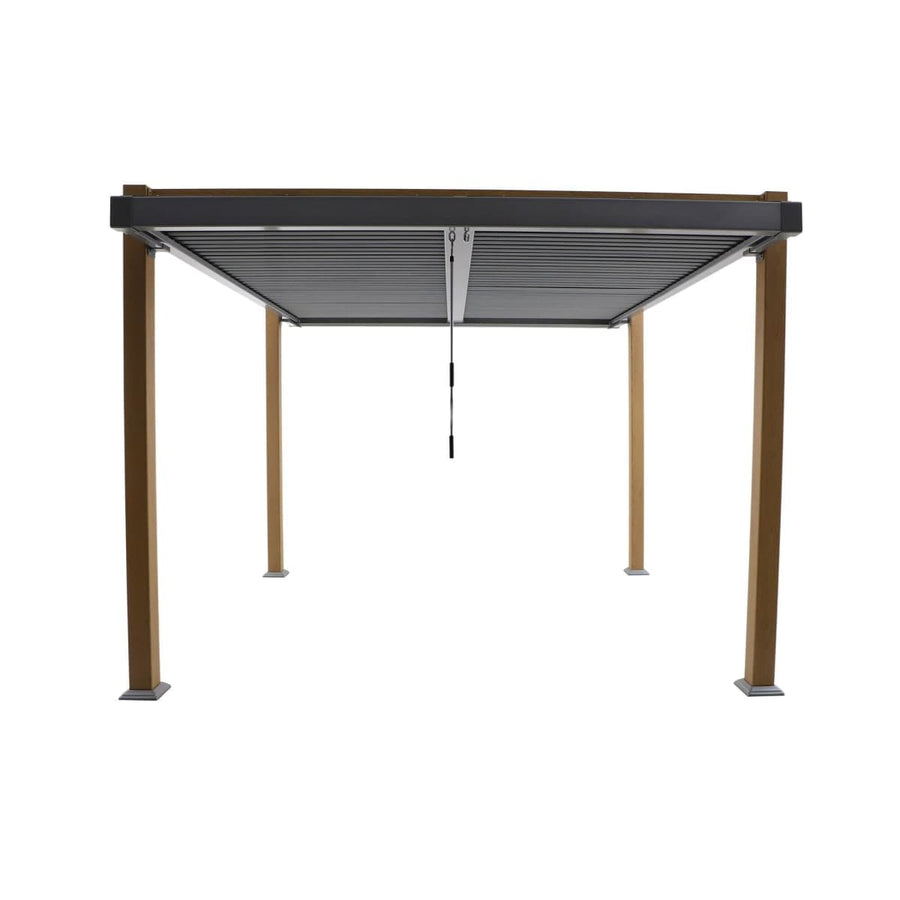 PERGOLA NATERIAL ODYSSEA 360X320 WOOD-EFFECT ALUMINIUM - best price from Maltashopper.com BR500015361