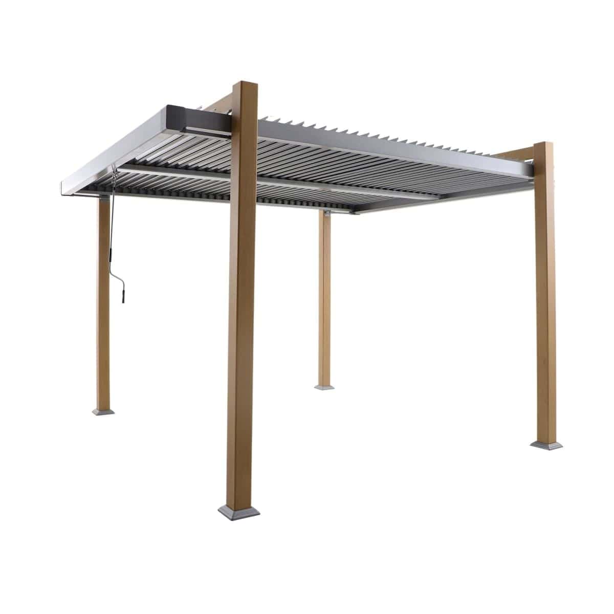 Bricocenter PERGOLA NATERIAL ODYSSEA 360X320 WOOD-EFFECT ALUMINIUM