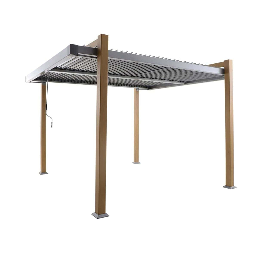 Bricocenter PERGOLA NATERIAL ODYSSEA 360X320 WOOD-EFFECT ALUMINIUM