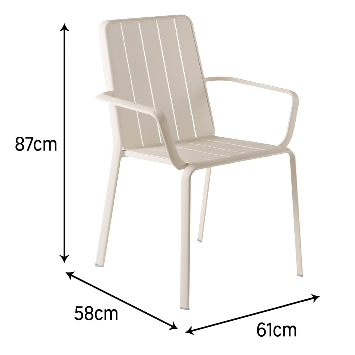 IDAHO NATERIAL BEIGE ALUMINIUM ARMCHAIR WITH ARMRESTS - best price from Maltashopper.com BR500015316