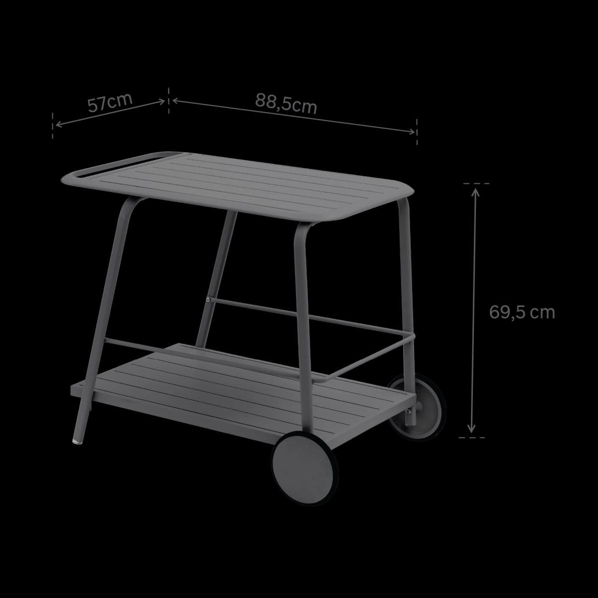 GARDEN TROLLEY IDAHO NATERIAL 88.5X57X69.5 ANTHRACITE - best price from Maltashopper.com BR500015317