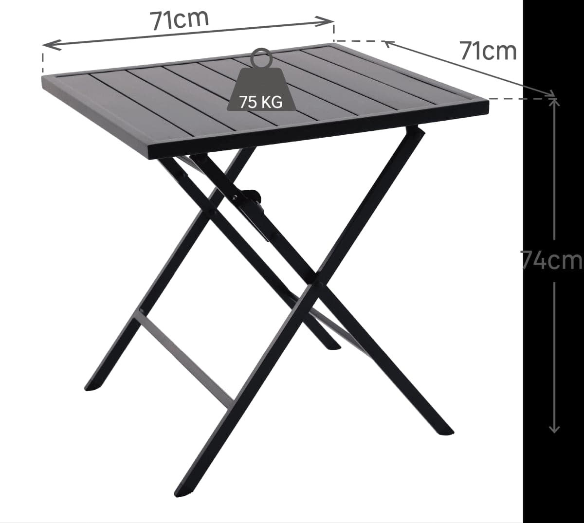 TABLE NATERIAL XARA II ORIGAMI 71X71X74 ANTHRACITE ALUMINIUM - Premium Garden Tables from Bricocenter - Just €150.99! Shop now at Maltashopper.com