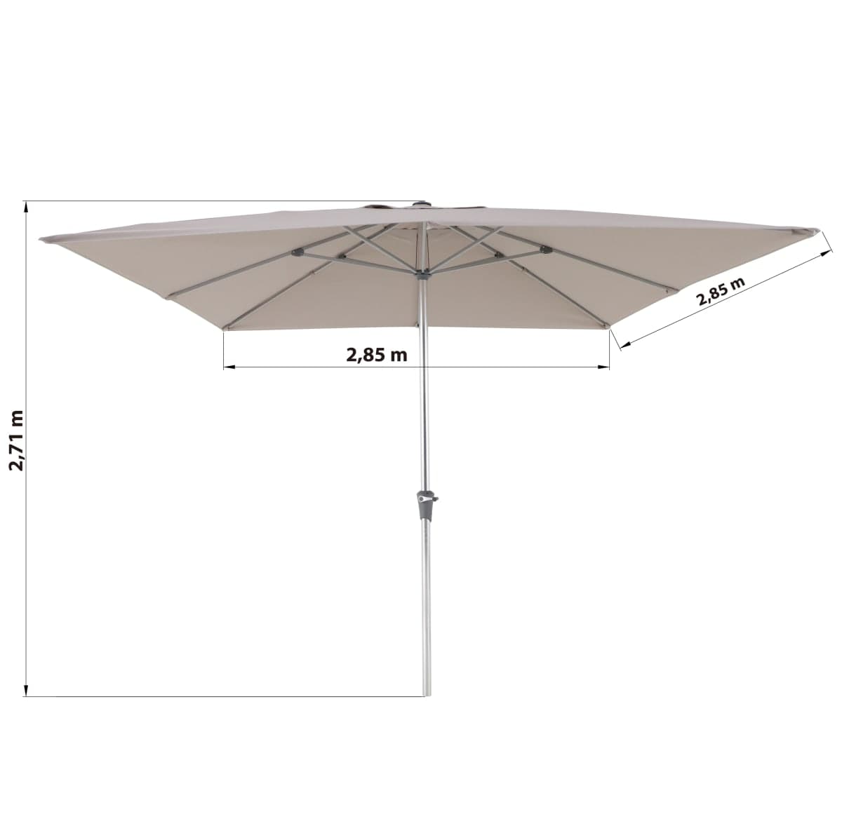 Bricocenter NATERIAL AURA II ALUMINIUM 290X290 250G TAUPE CENTRAL PARASOL