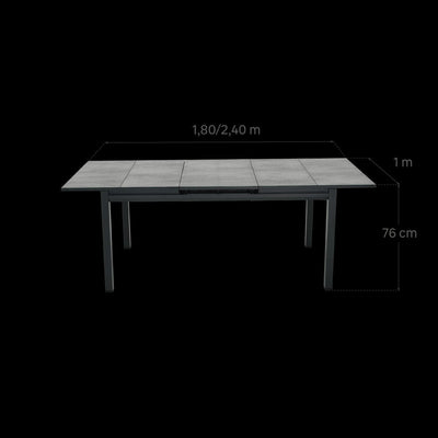 NATERIAL ODYSSEA PREMIUM 6/8 PLACE EXTENSION TABLE 180/240X100X75 ANTHRACITE - best price from Maltashopper.com BR500015306