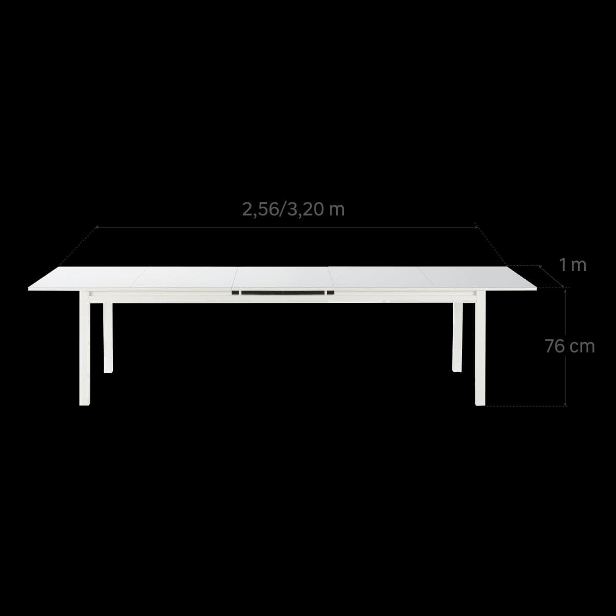 TABLE NATERIAL ODYSSEA II EASY ALUMINIUM GLASS 256/320X100 WHITE - best price from Maltashopper.com BR500015307