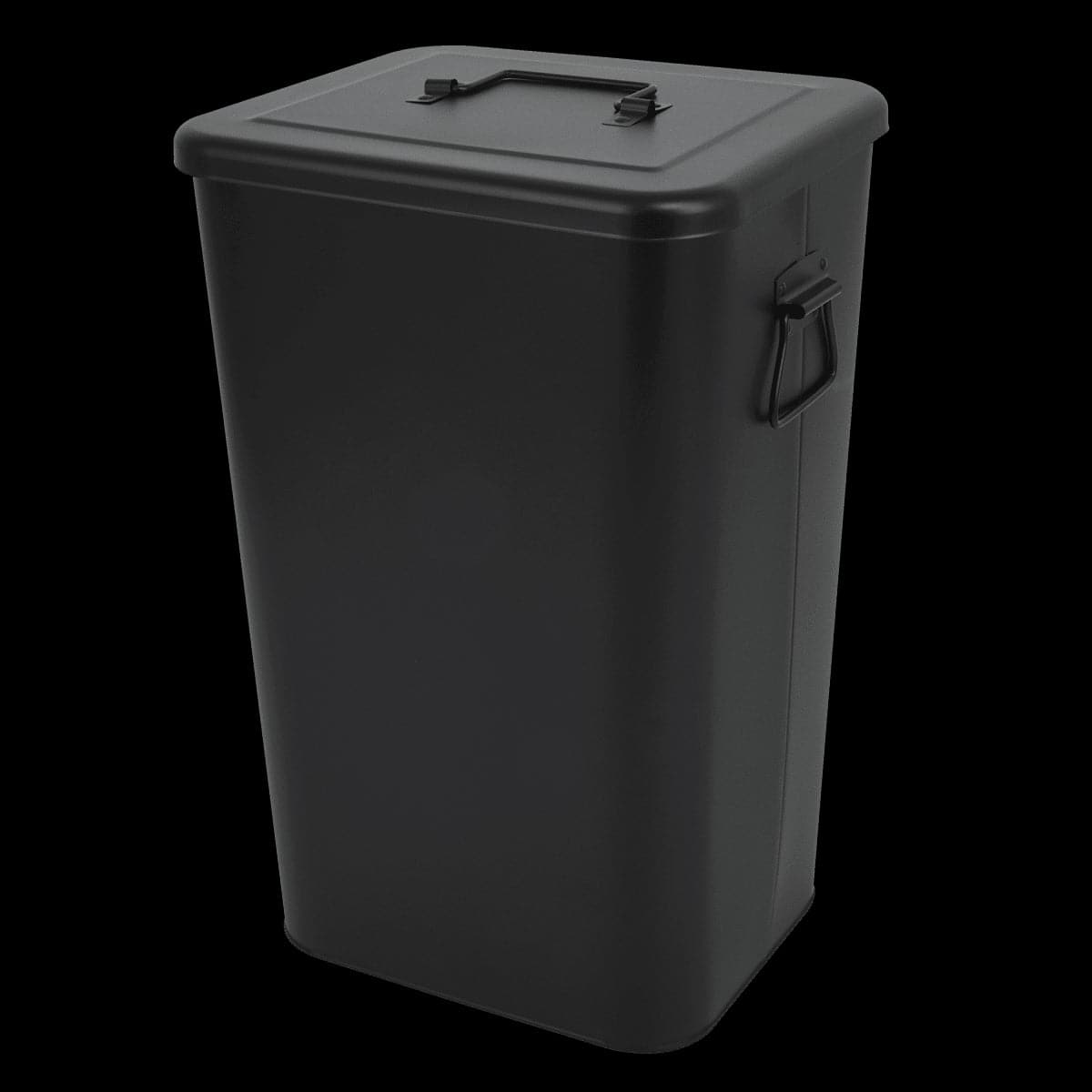 BLACK METAL DUSTBIN LT 26 WITH LID - best price from Maltashopper.com BR470004987