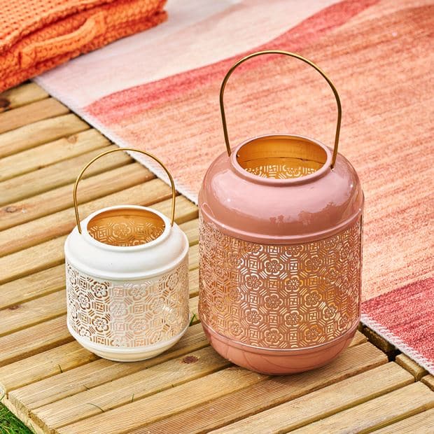 METEOR Brown lantern H 26 cm - Ø 19.5 cm - best price from Maltashopper.com CS671755