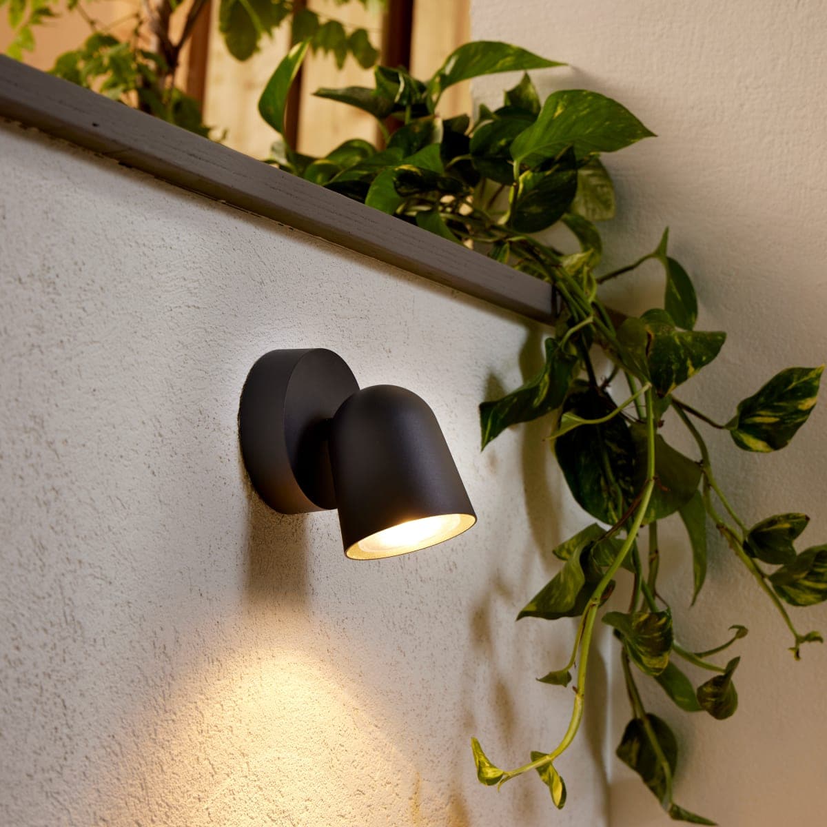 PHILLY WALL LIGHT ALUMINIUM BLACK 12X14.6XH17 CM GU10=25W IP44 - best price from Maltashopper.com BR420007262