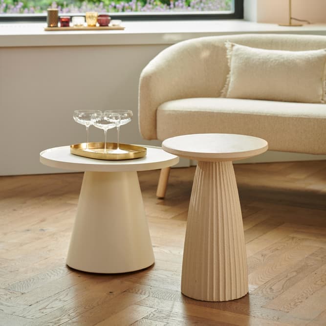 TAYLOR Sand coffee table. H 40 cm - Ø 50 cm - best price from Maltashopper.com CS681513