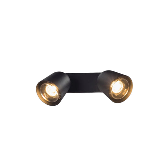 PHILLY WALL LIGHT ALUMINIUM BLACK 26X12.8XH17 CM 2XGU10=25W IP44 - best price from Maltashopper.com BR420007263