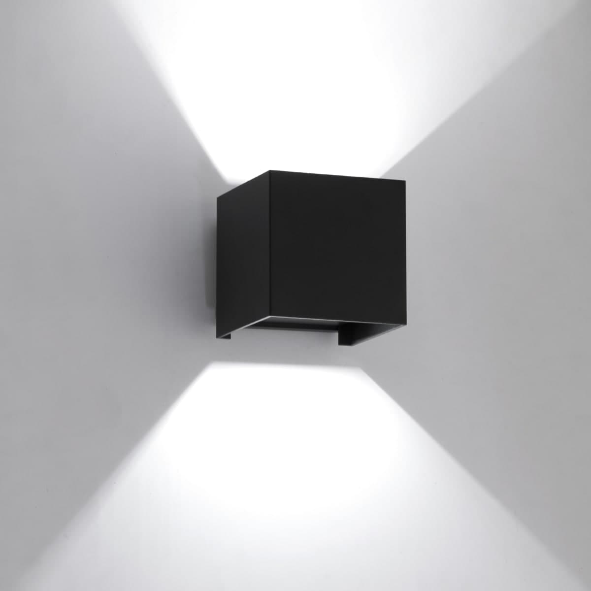 ROXBURY ALUMINIUM WALL LIGHT BLACK 10X10XH10 CM LED 810LM NATURAL LIGHT UP&amp;DOWN IP54 - best price from Maltashopper.com BR420007266