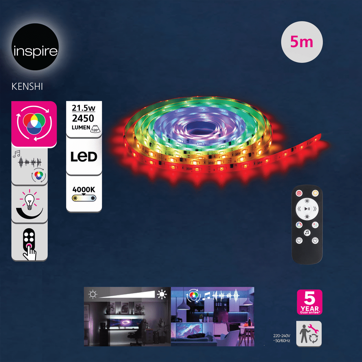 KENSHI LED STRIP 5MT 24W RGBW - Premium LED Strips from Bricocenter - Just €65.99! Shop now at Maltashopper.com