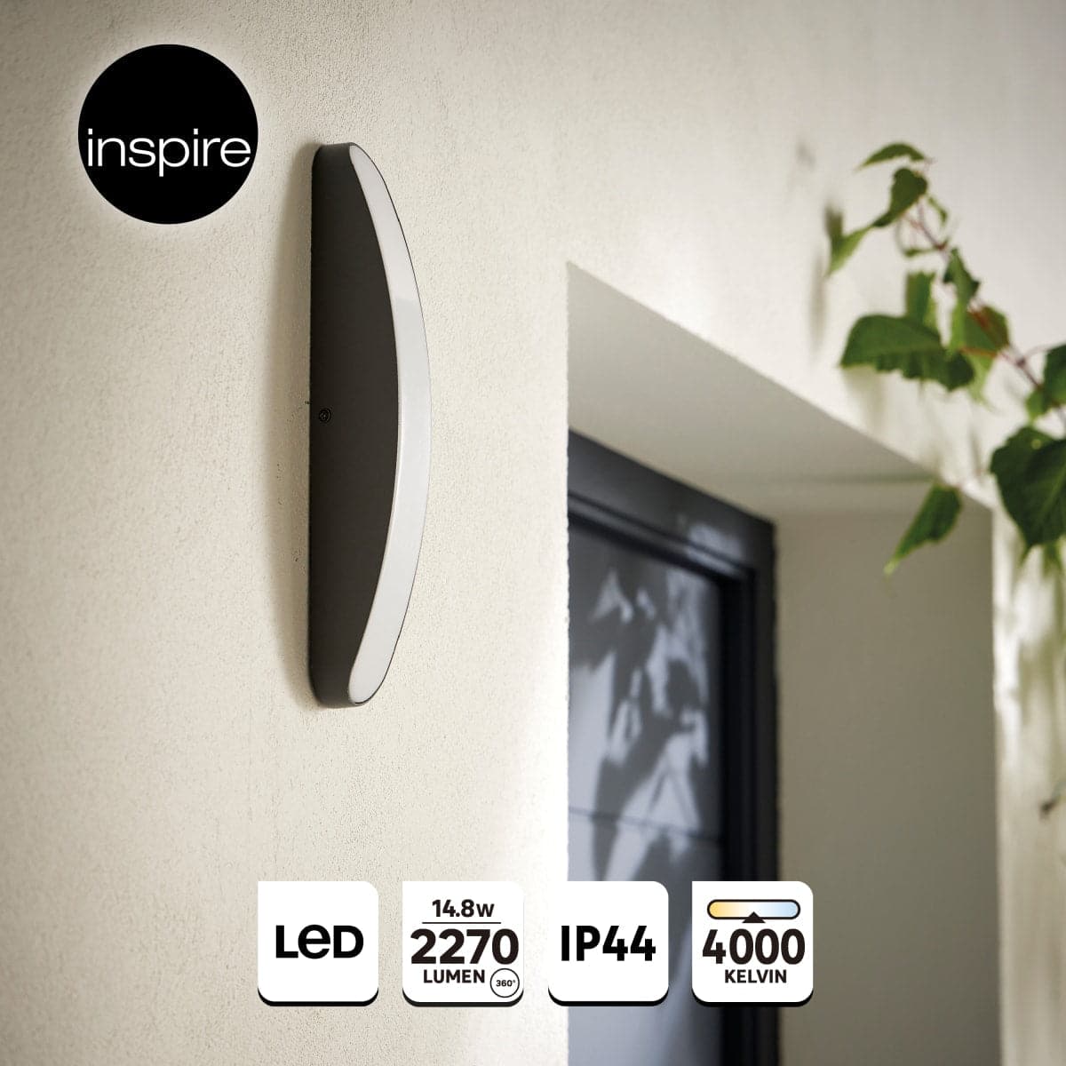 WALL LIGHT PILSEN ALUMINIUM GREY 4X5XH30CM LED 2300LM NATURAL LIGHT IP44 - best price from Maltashopper.com BR420007265