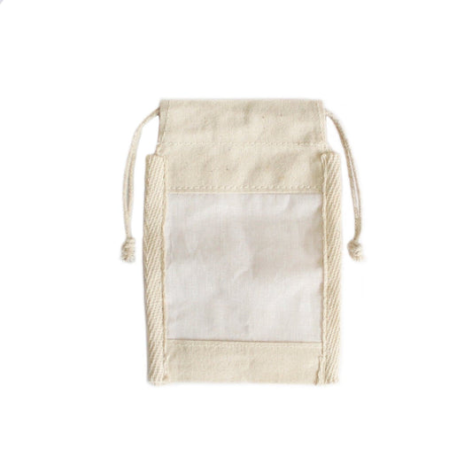 Small Cotton Window Pouch - 10x15cm - best price from Maltashopper.com NATWP-01