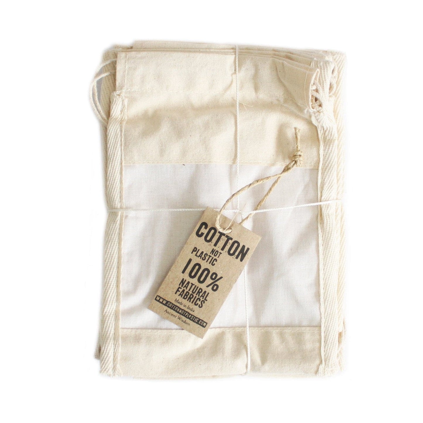 Med Cotton Window Pouch - 21x15cm - best price from Maltashopper.com NATWP-02