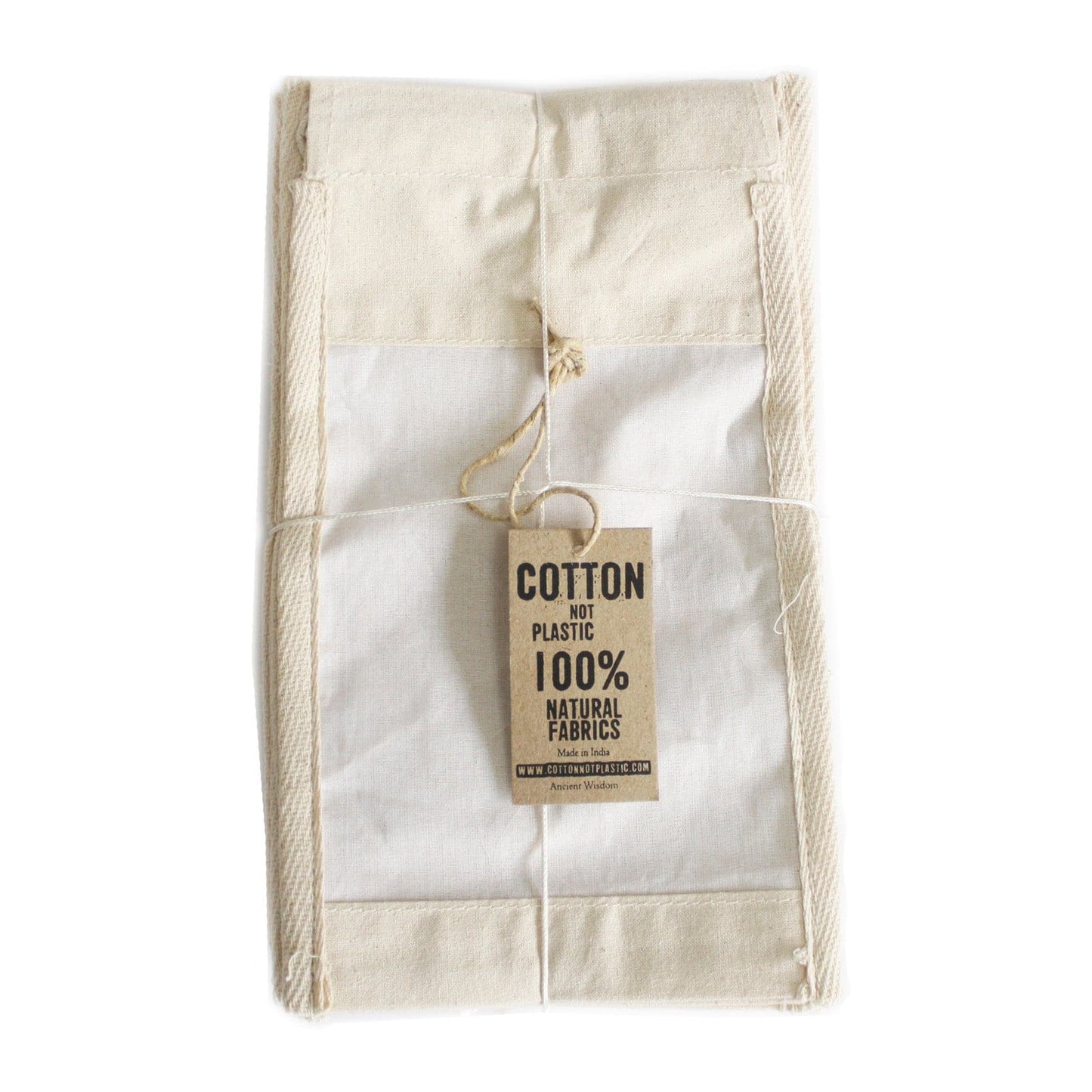 Lrg Cotton Window Pouch - 26x15cm - best price from Maltashopper.com NATWP-03