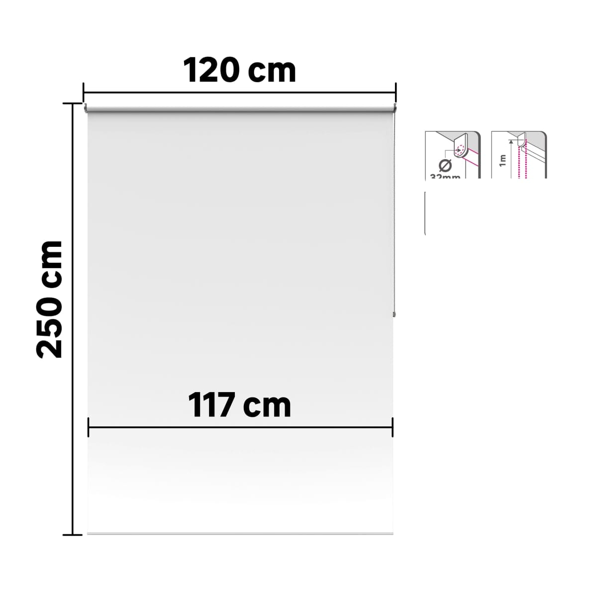 Bricocenter SAMBA WHITE FILTER ROLLER BLIND 120X250CM