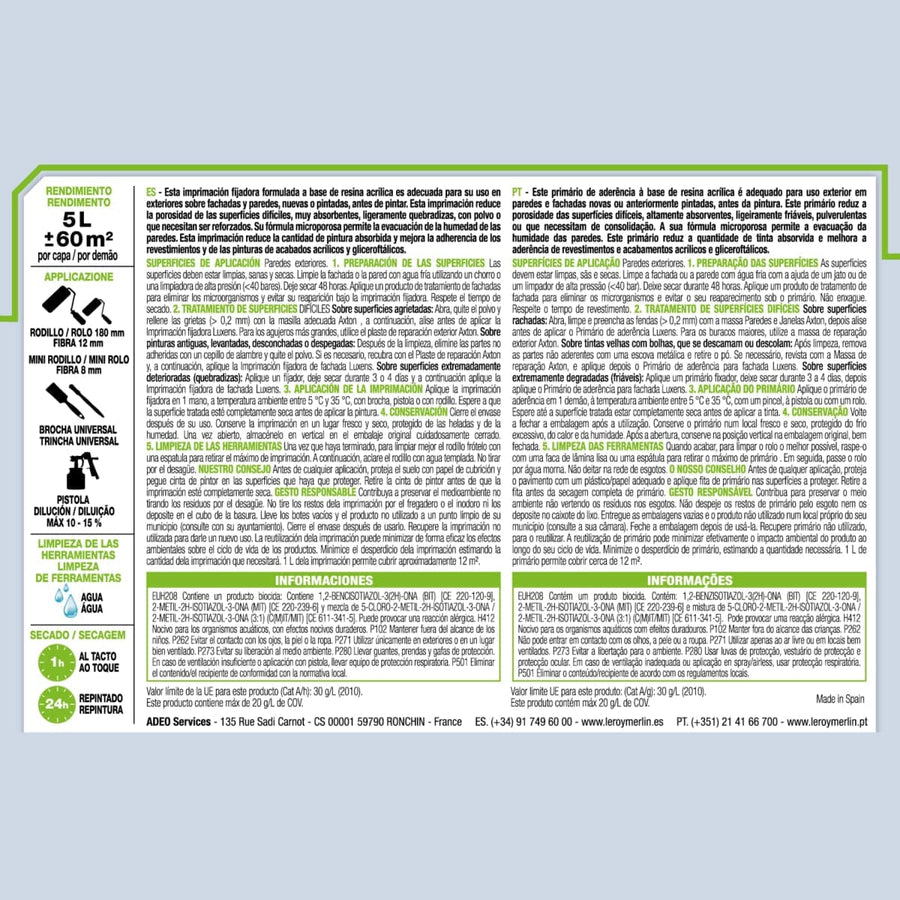 Bricocenter LUXENS OUTDOOR INSULATING FIXATIVE 5LT