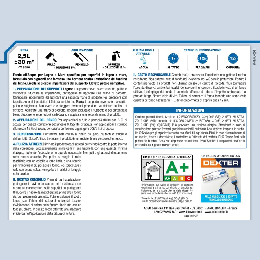 Bricocenter LUXENS WHITE WOOD/WATER PRIMER 2.5LT