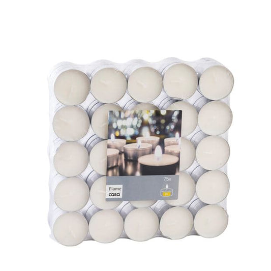 Casa FLAME Tealights set of 75 white,