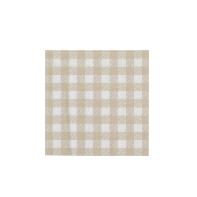CHECK SAND Set of 20 beige napkins - best price from Maltashopper.com CS684894