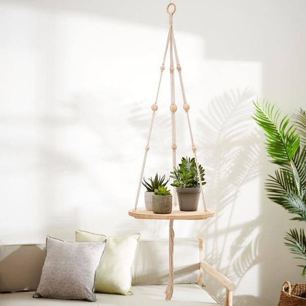 WOODY Natural hanging plant holder H 110 cm - Ø 36 cm
