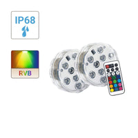 2 FLOATING RGB IP68 SOLAR LAMPS WITH REMOTE CONTROL - best price from Maltashopper.com BR420008010