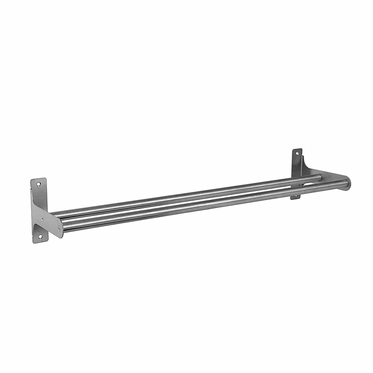 Bricocenter TOWEL RAIL L 60 CM BAR DOUBLE SCREWS LOFT/MIA BRUSHED STEEL