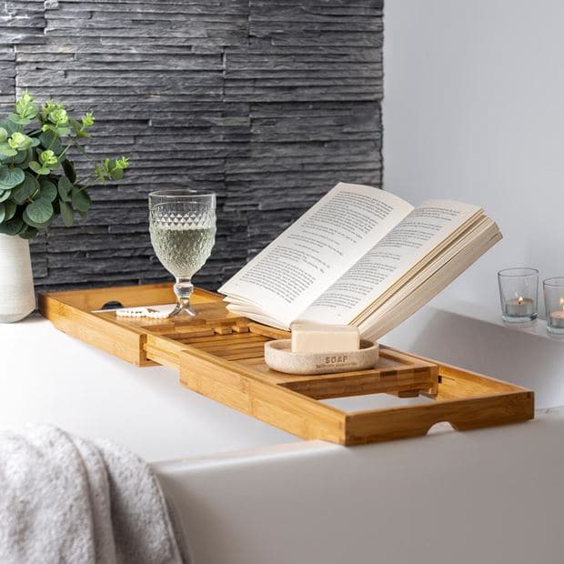 BAMBOO Natural bathtub shelf H 4 x W 105 x D 22 cm - best price from Maltashopper.com CS633584