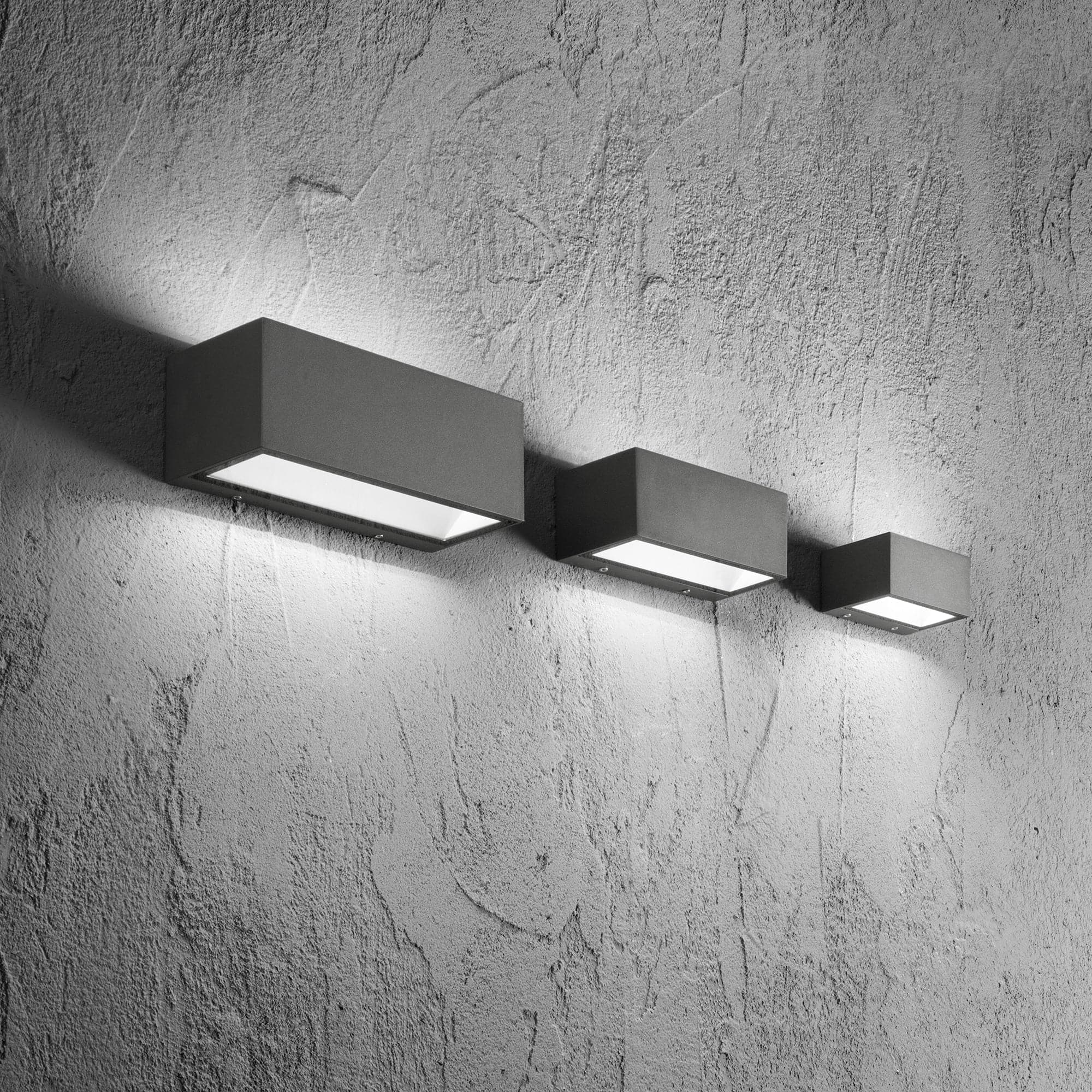 WALL LIGHT TWIN ALUMINIUM GREY 6,5X14X8,9 CM. LED 12W CCT IP54
