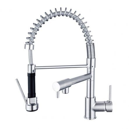 CANDY/ALAIN SPRING-LOADED SINK MIXER WITH CHROME HAND SHOWER - Premium Kitchen Taps from Bricocenter - Just €148.99! Shop now at Maltashopper.com