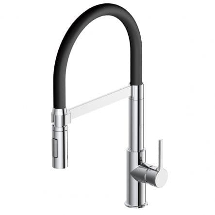 HOLLY MIXER HIGH SPOUT FLEXIBLE SPOUT CHROME/BLACK - best price from Maltashopper.com BR430006503