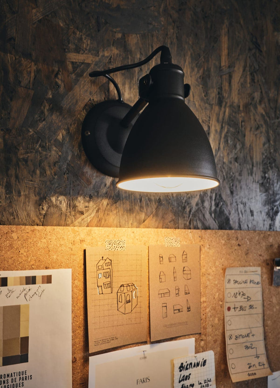 WALL LIGHT PRIDDY METAL BLACK 21.5X20CM E27=40W - best price from Maltashopper.com BR420008316