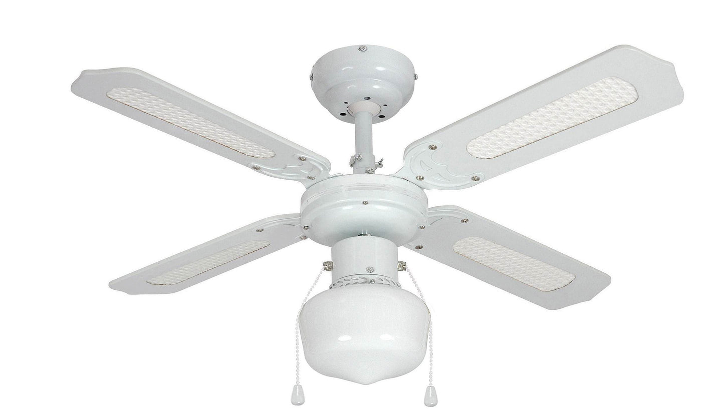 BARBADE CEILING FAN 4 BLADES D91 E27 60W RATTAN WHITE