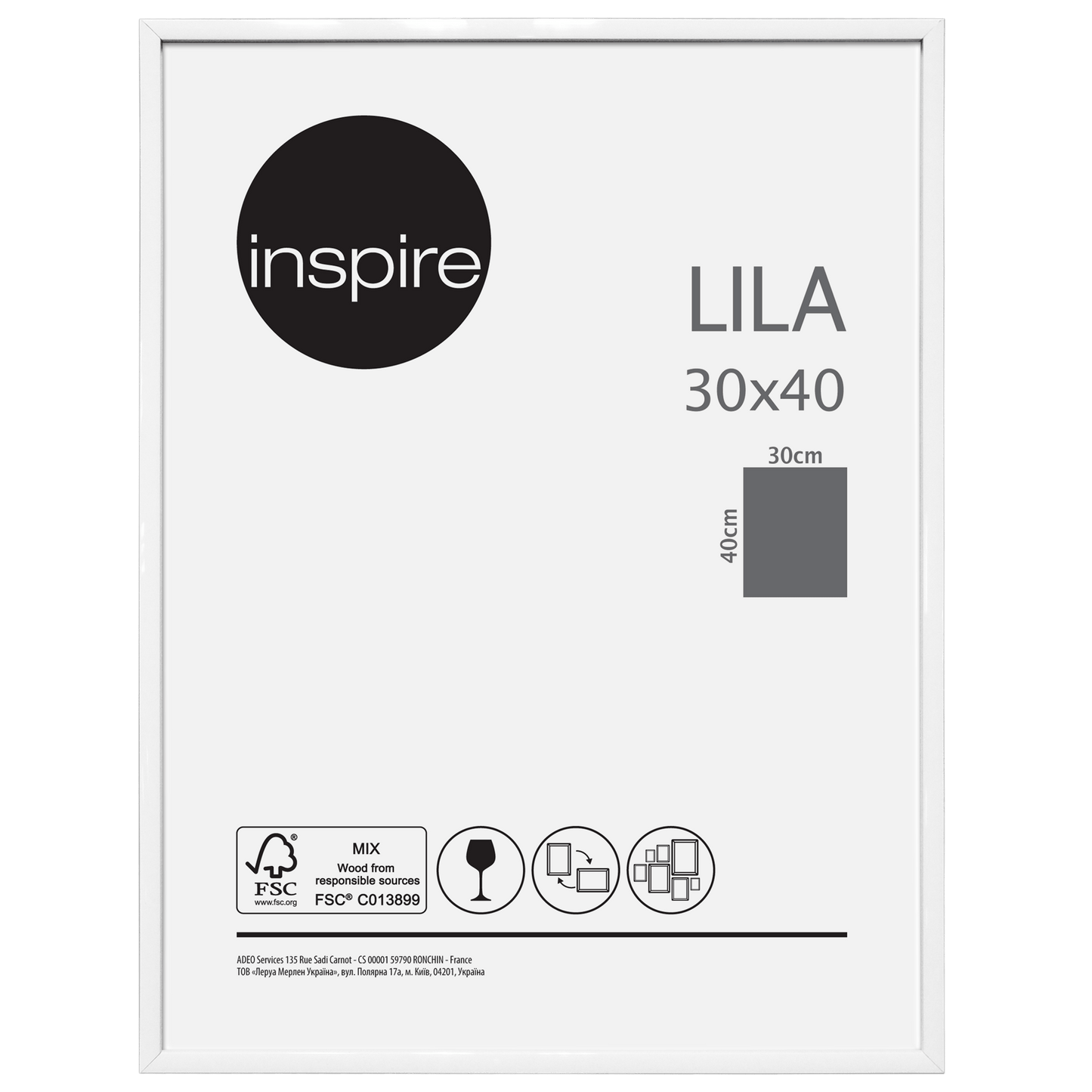 Bricocenter LILA 30X40 CM PVC WHITE FRAME