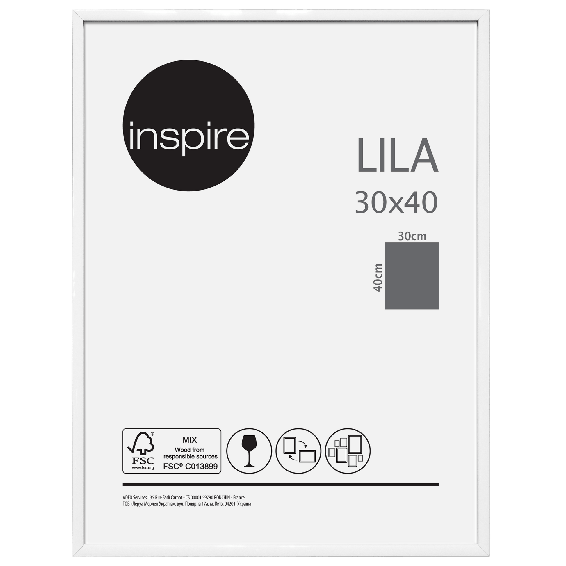 Bricocenter LILA 30X40 CM PVC WHITE FRAME