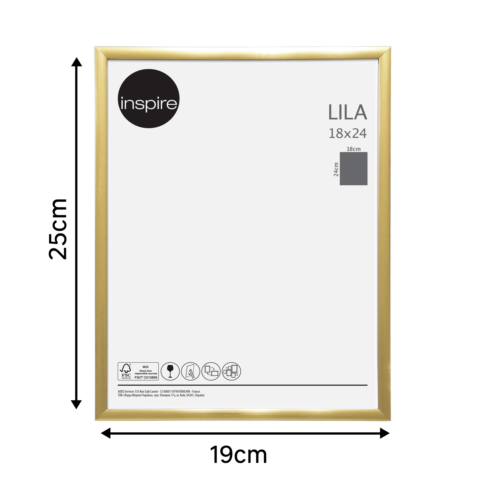 Bricocenter LILA 18X24 CM PVC GOLD FRAME