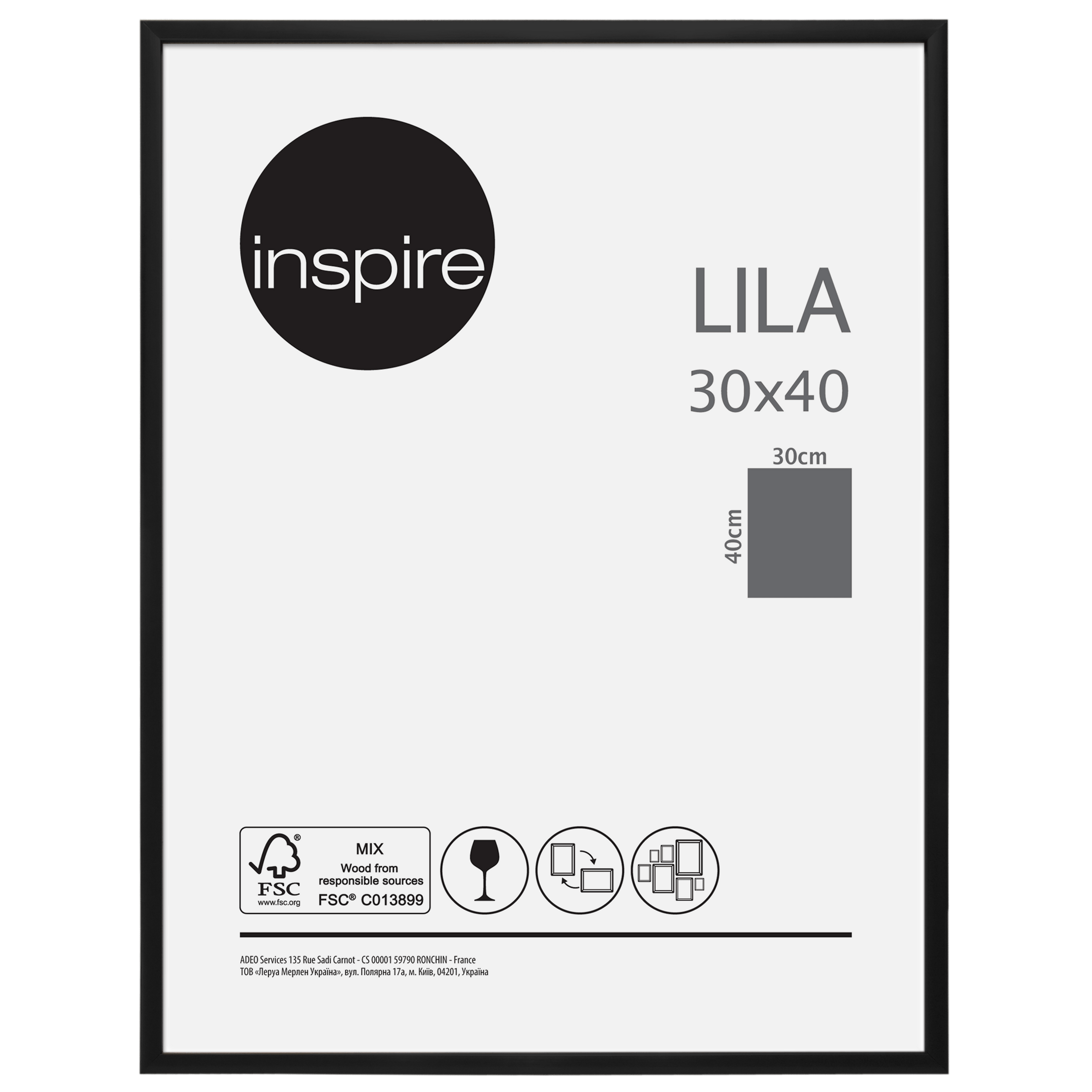 Bricocenter LILA 30X40 CM PVC BLACK FRAME