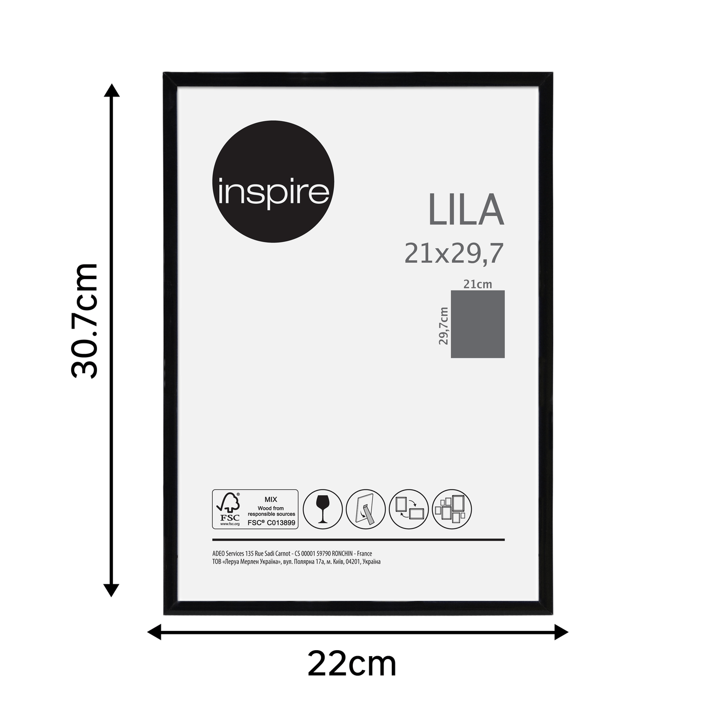 Bricocenter LILA FRAME 21X29.7 CM PVC BLACK