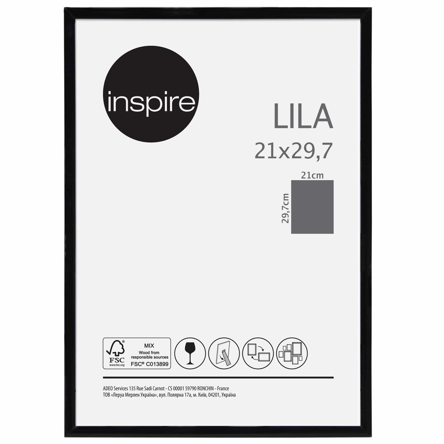 Bricocenter LILA FRAME 21X29.7 CM PVC BLACK
