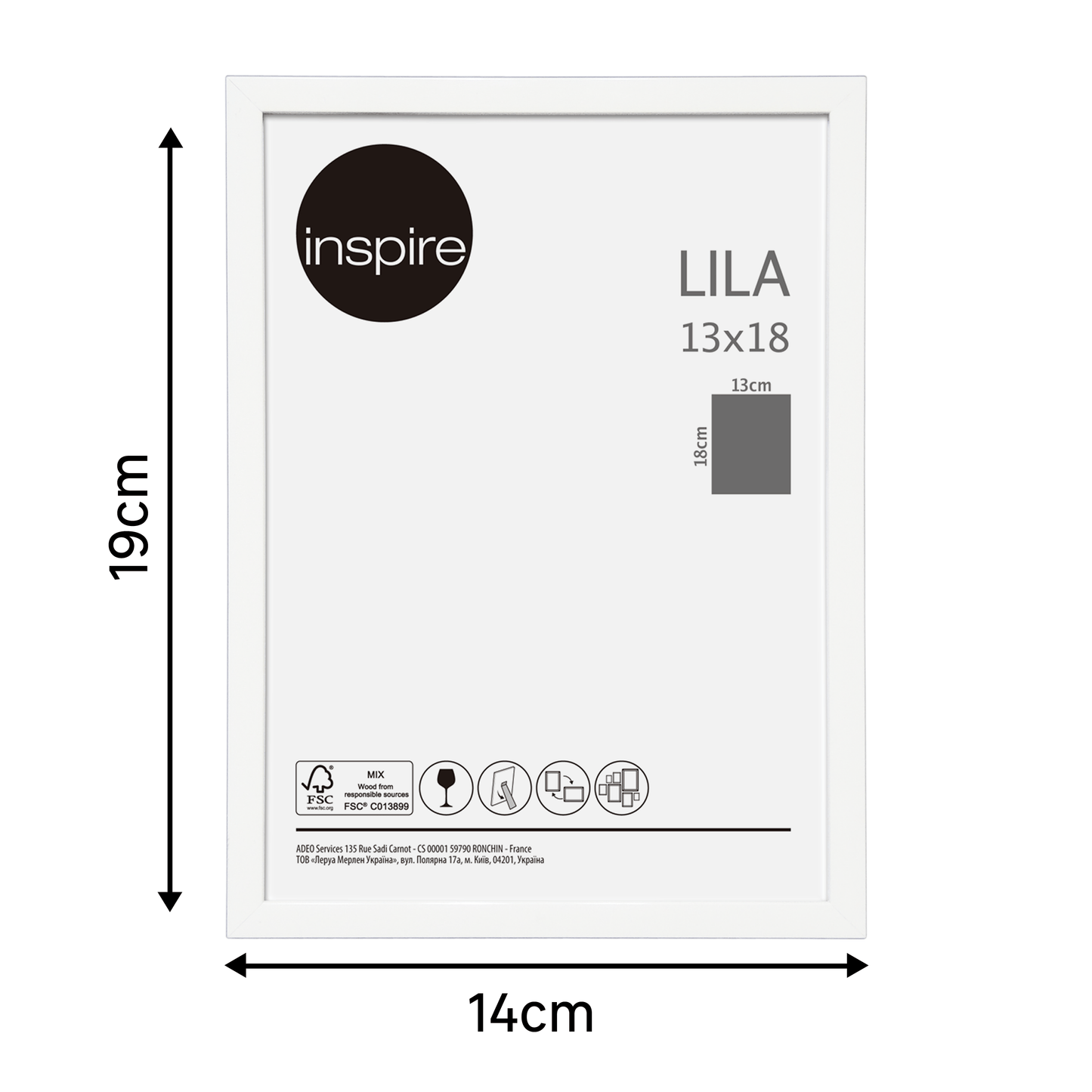 Bricocenter LILA FRAME 13X18 CM PVC WHITE