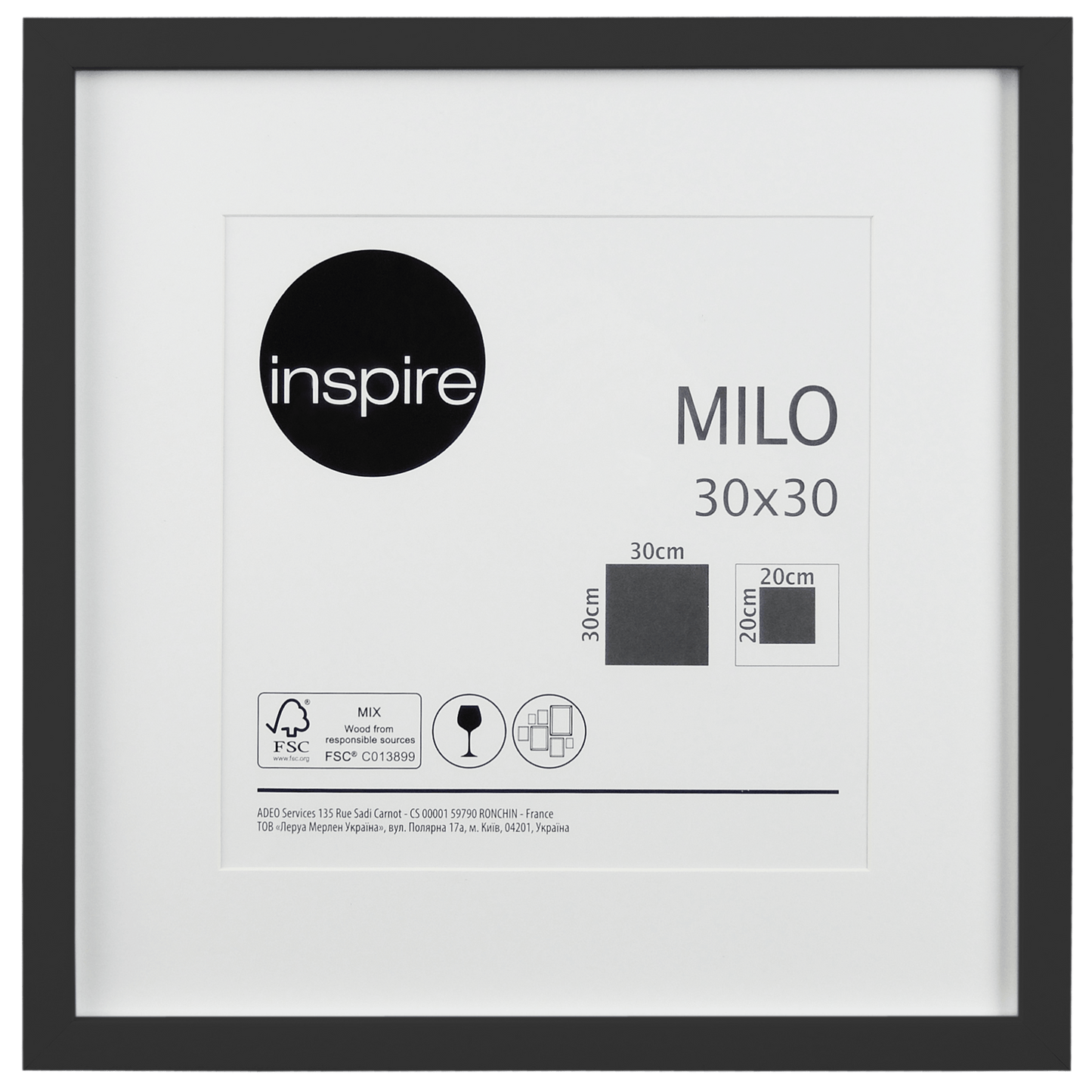 Bricocenter MILO FRAME 30X30 CM WOOD BLACK