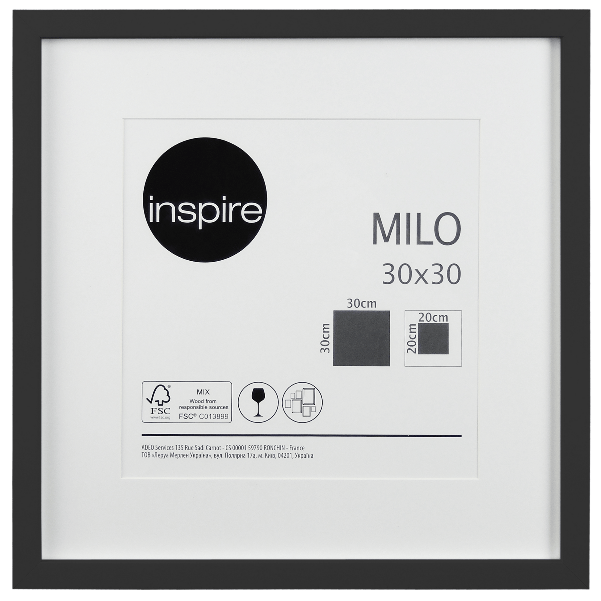 Bricocenter MILO FRAME 30X30 CM WOOD BLACK